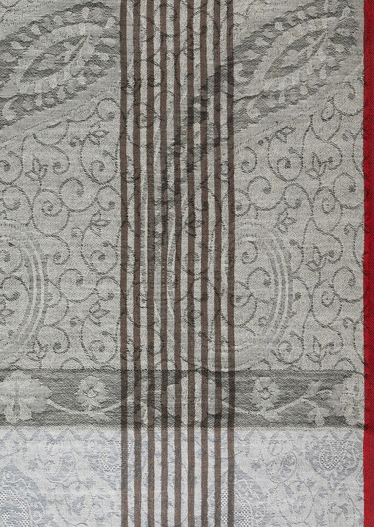 KASCHMIR-SCHAL Stahlgrau · Graubraun · Zinnober-Rot