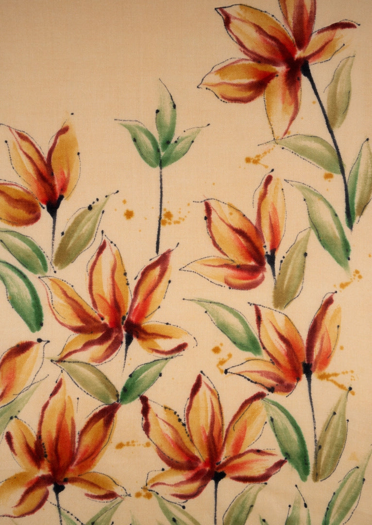 KASCHMIR-SCHAL Amber · Kupfer · Gras