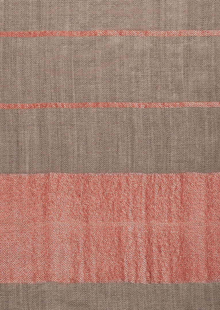 KASCHMIR-SEIDE-SCHAL Palisander · Rosé-Kupfer